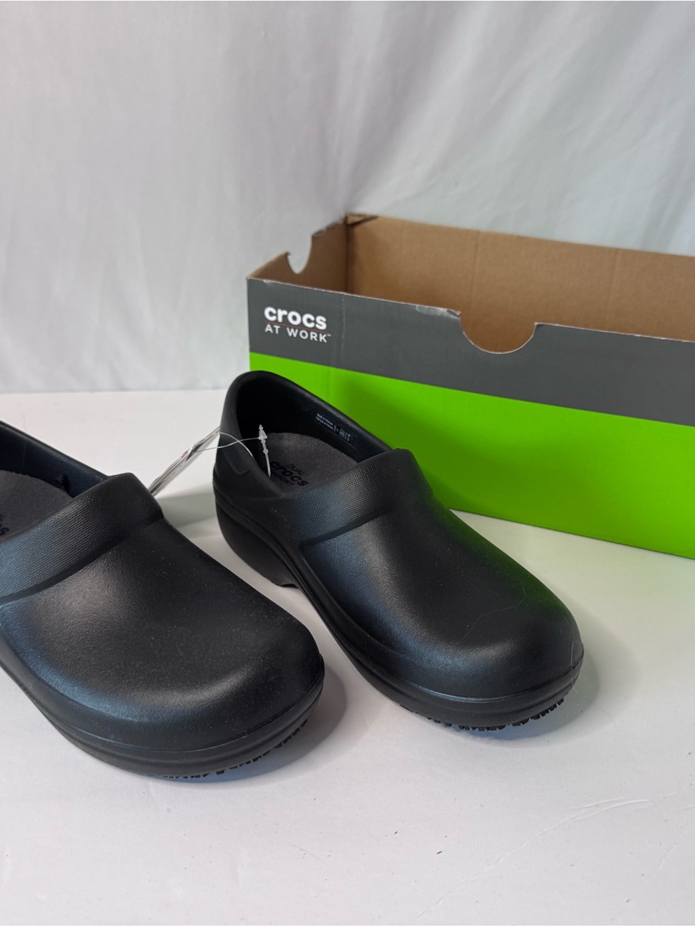 Crocs At Work Kids' or Womens Black Slip-On Clogs Size 4